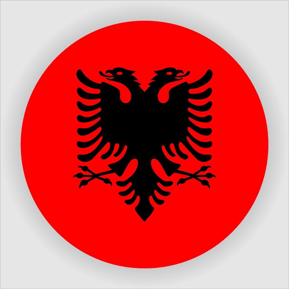 Albanien platt rundad nationella flagga ikon vektor