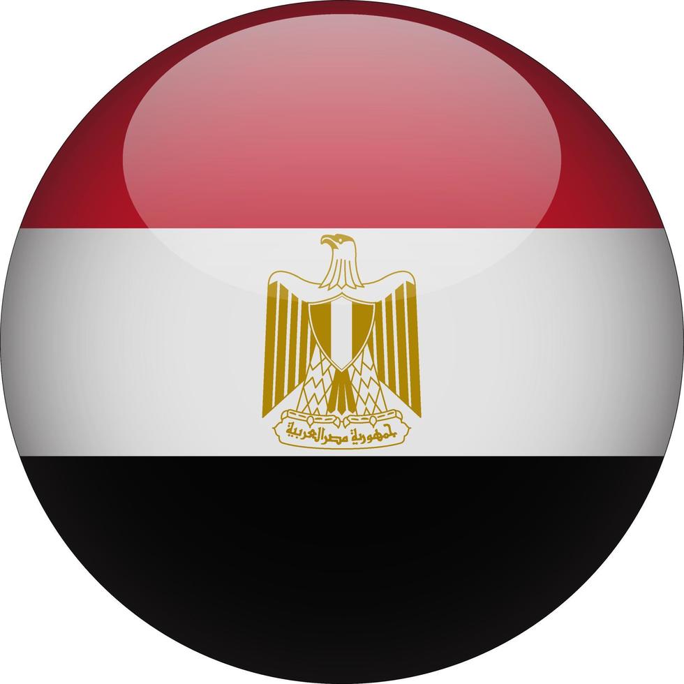 ägypten 3d abgerundete nationalflagge symbol abbildung vektor