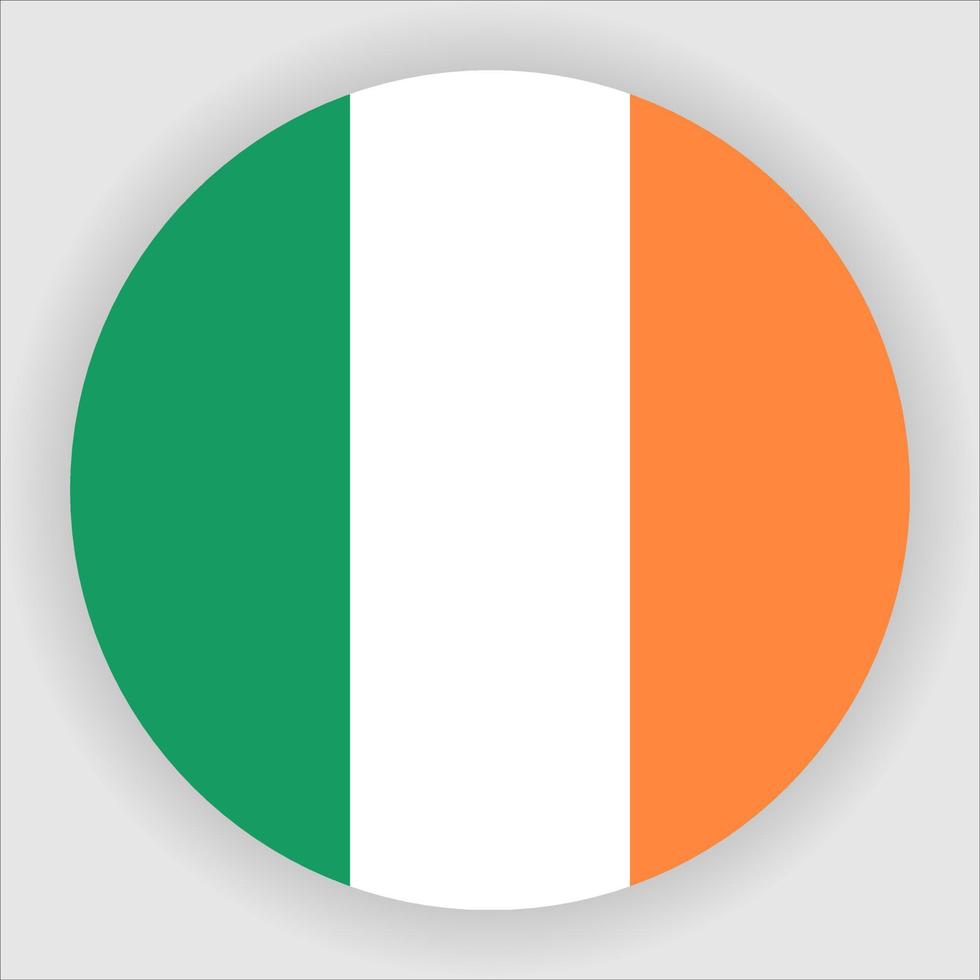 Irland platt rundad nationella flagga ikon vektor