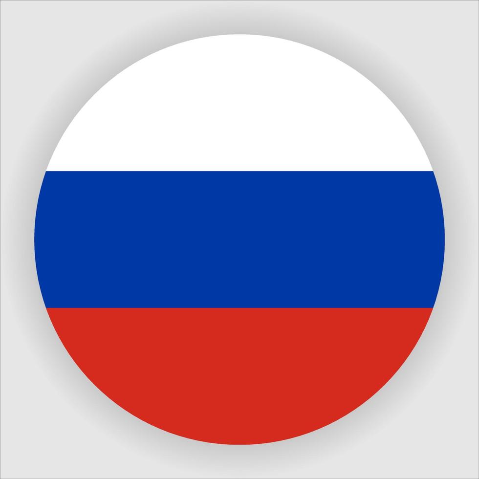Russland flach abgerundete Nationalflagge Symbol Vektor