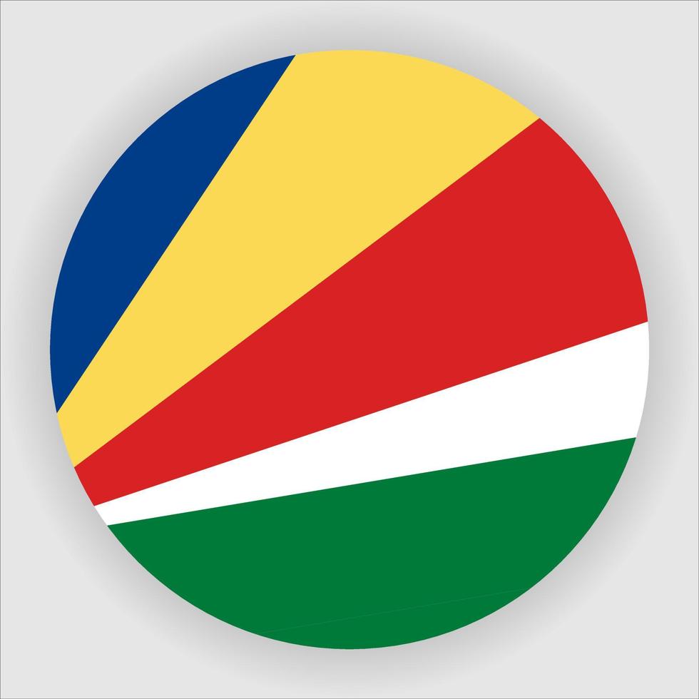 Seychellerna platt rundad nationella flagga ikon vektor