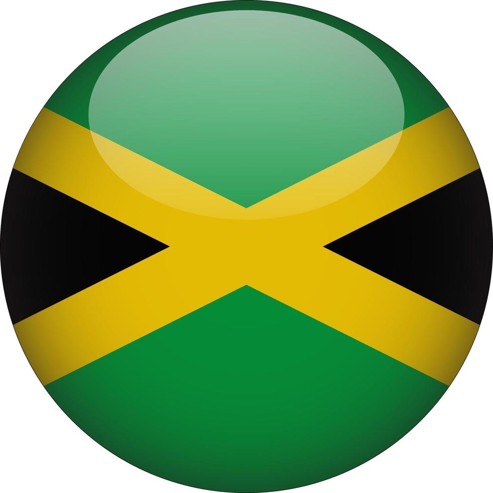 Jamaika 3D abgerundete Nationalflagge Schaltflächensymbol Abbildung vektor
