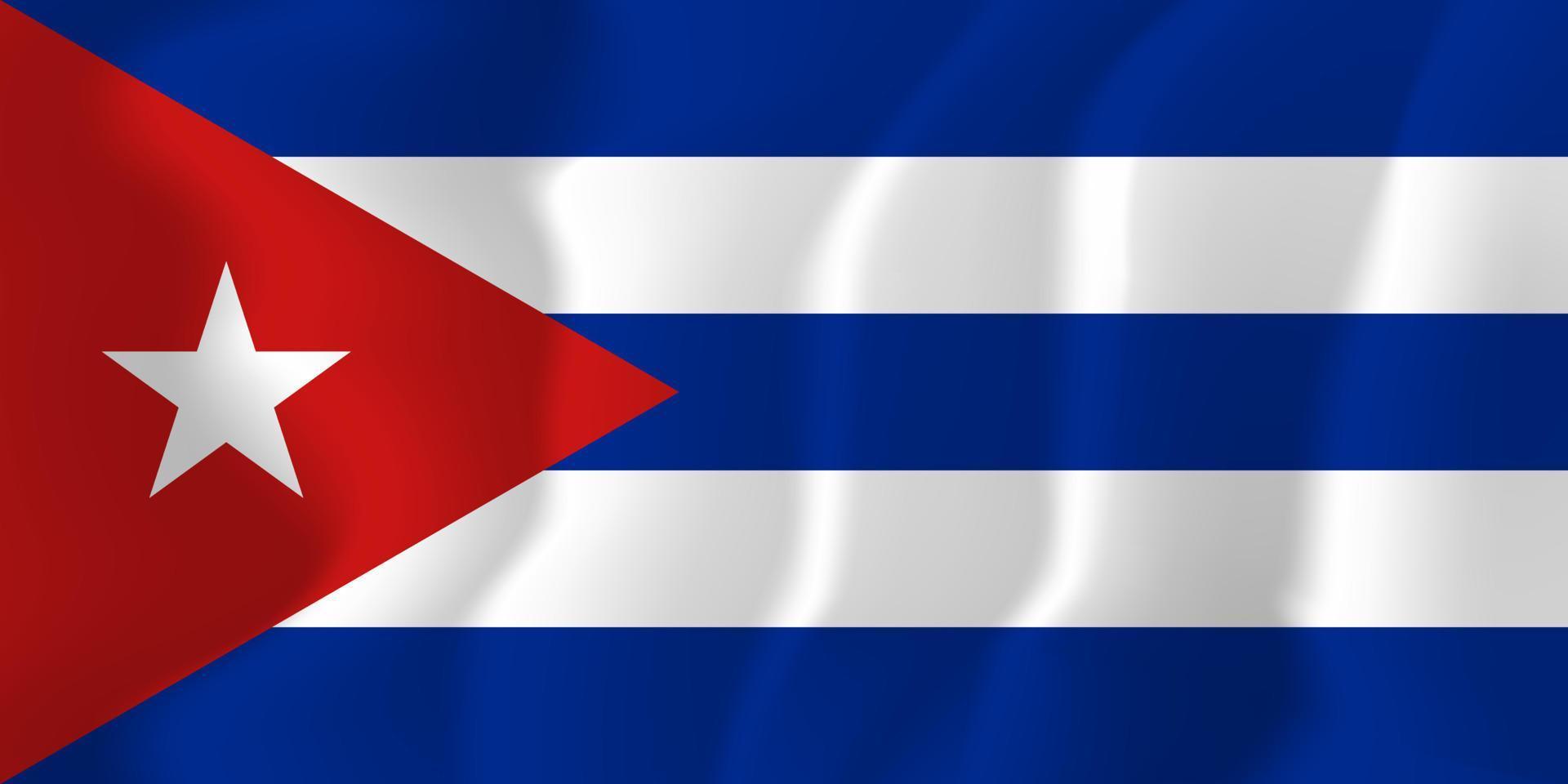Kubas nationella flagga viftande bakgrundsillustration vektor