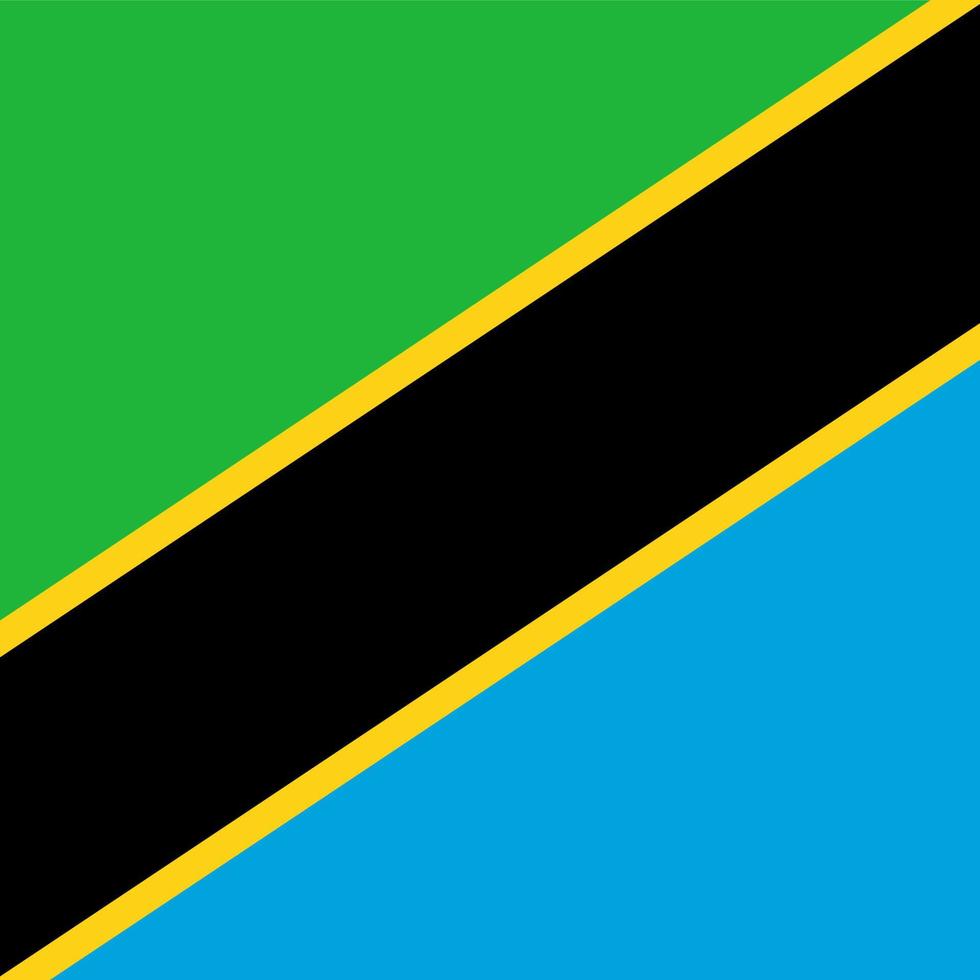 tanzania fyrkantiga nationella flagga vektor