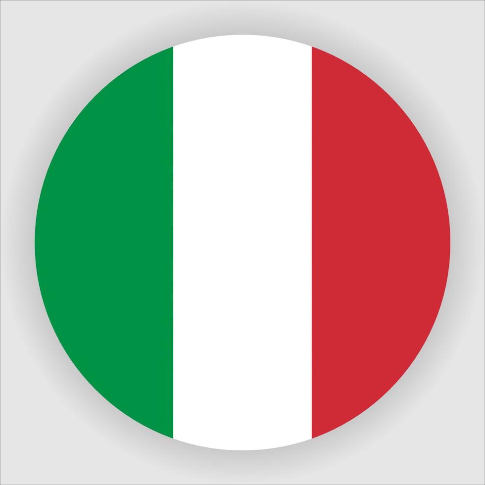 Italien flach abgerundete Nationalflagge Symbol Vektor