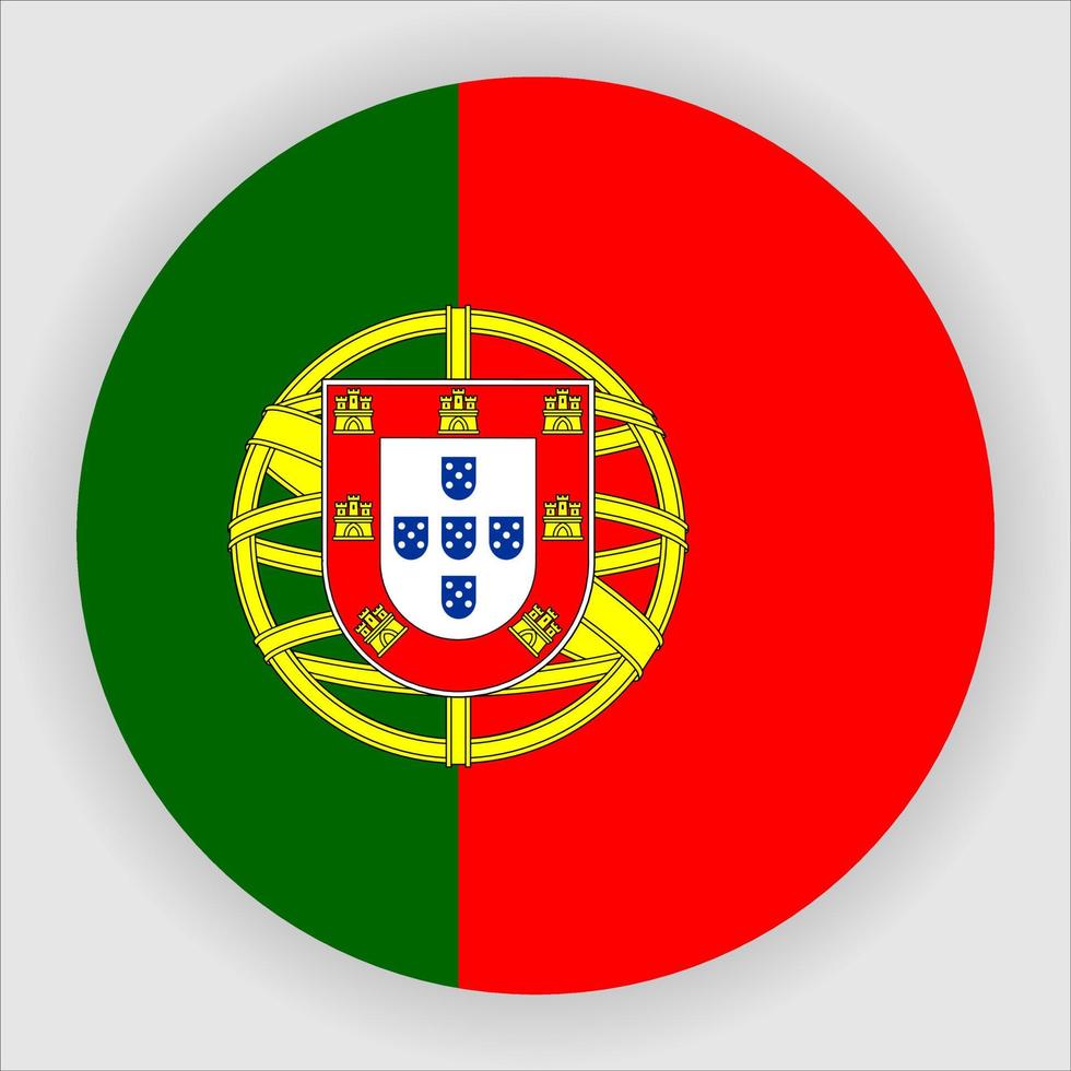 Portugal platt rundad nationella flagga ikon vektor