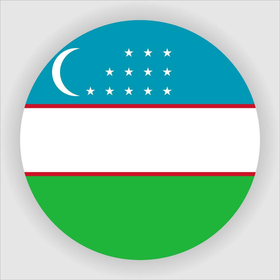 uzbekistan platt rundad nationella flagga ikon vektor