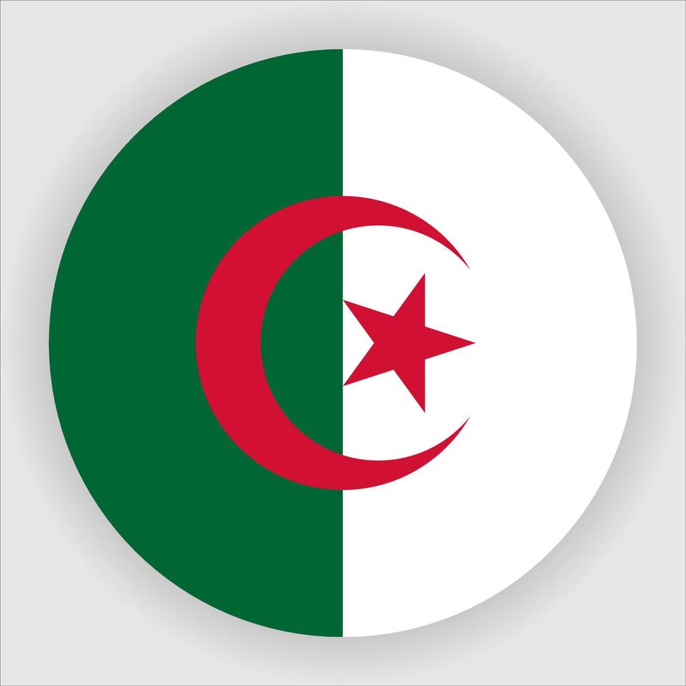 Algerien flach abgerundeter Nationalflaggen-Symbolvektor vektor