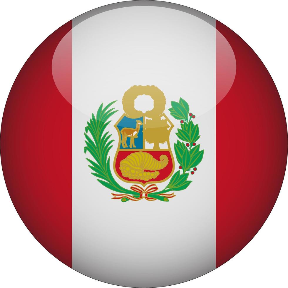 peru 3d abgerundetes nationalflaggensymbol vektor