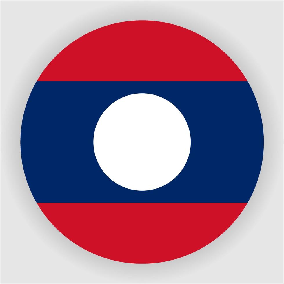 laos platt rundad nationella flagga ikon vektor