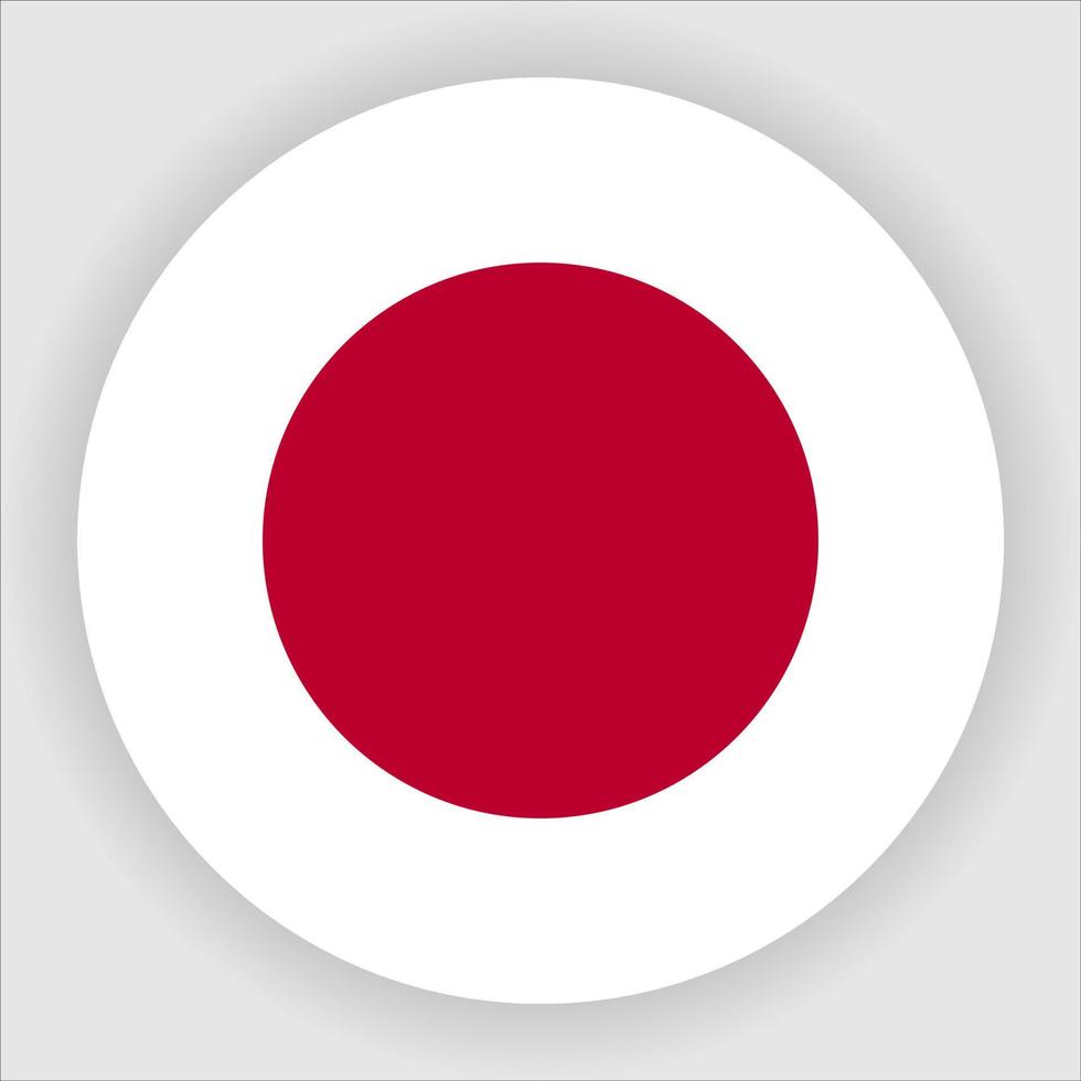 Japan flach abgerundete Nationalflagge Symbol Vektor