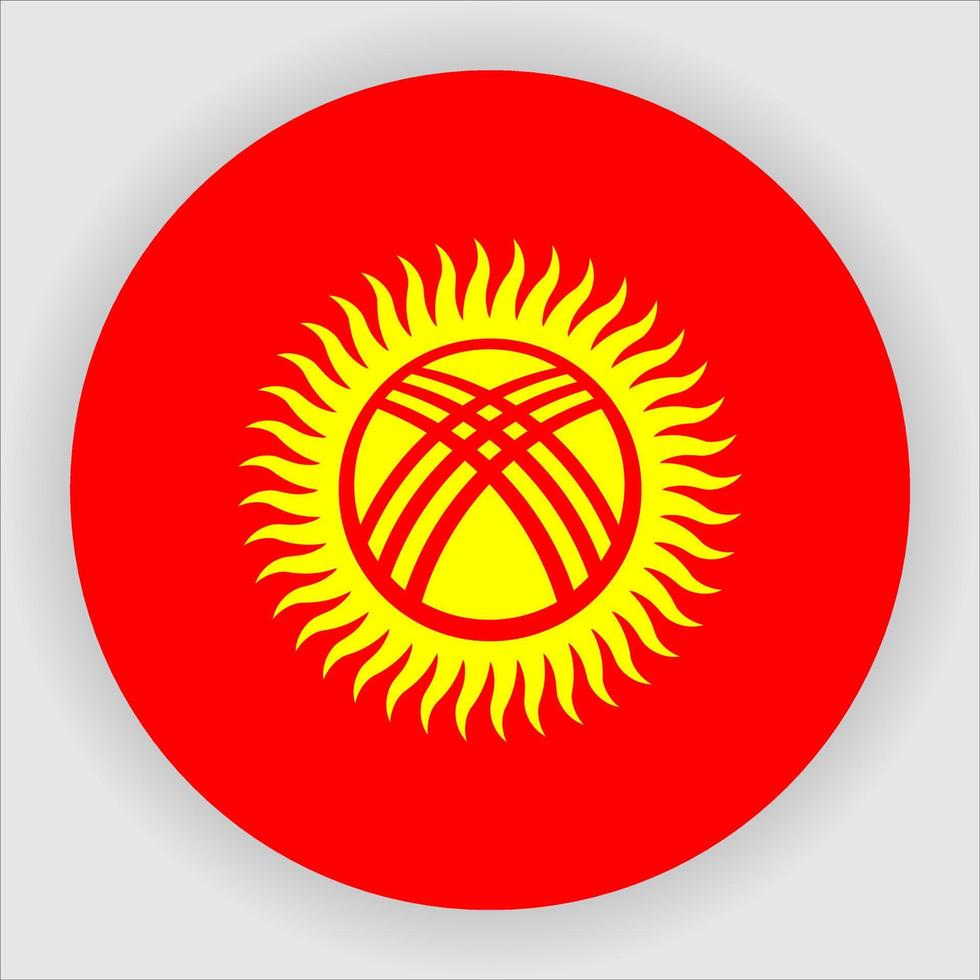 Kirgizistan platt rundad nationella flagga ikon vektor
