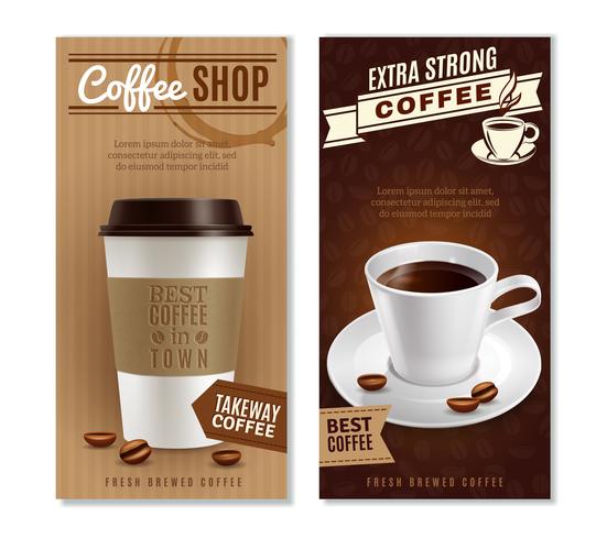 Kaffebanners Set vektor