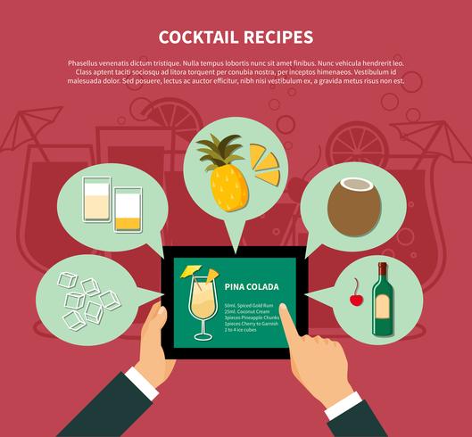 Cocktail Recept Mall vektor