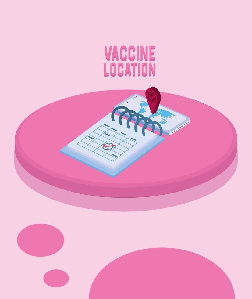 vaccinplats med kalender vektor