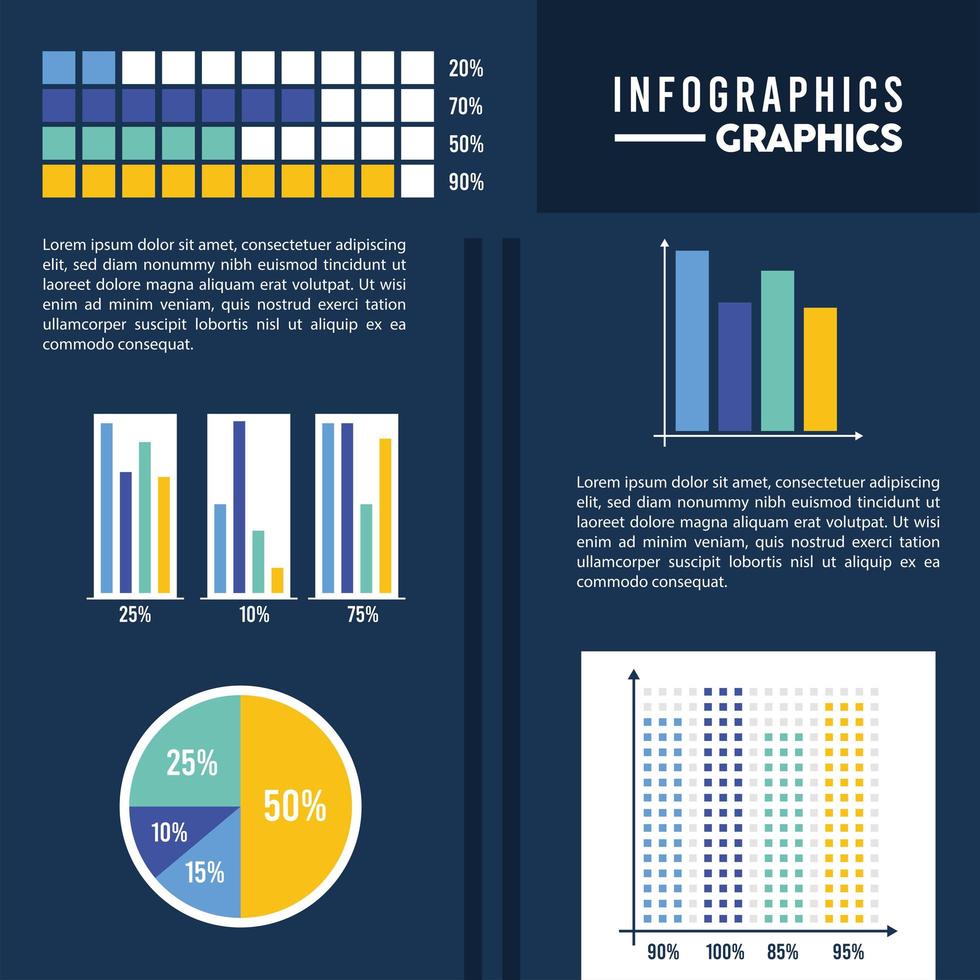 fem infographic mall ikoner vektor