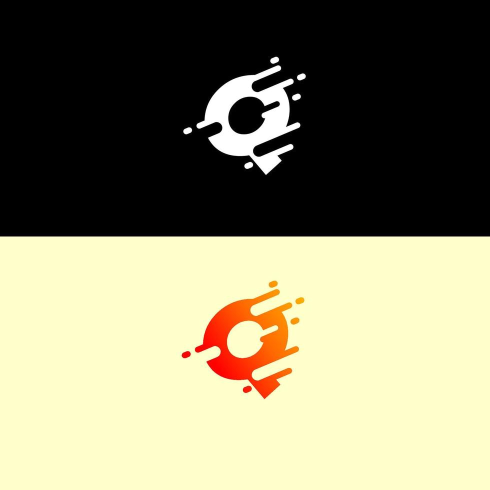 abstrakte Alphabet-Logo-Design-Vorlage. dynamischer Vektor ungewöhnliche Schriftart. schnelles Feuer