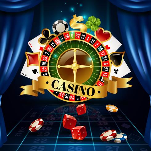 Kasino-Nachtspiel-Symbol-Zusammensetzungs-Plakat vektor