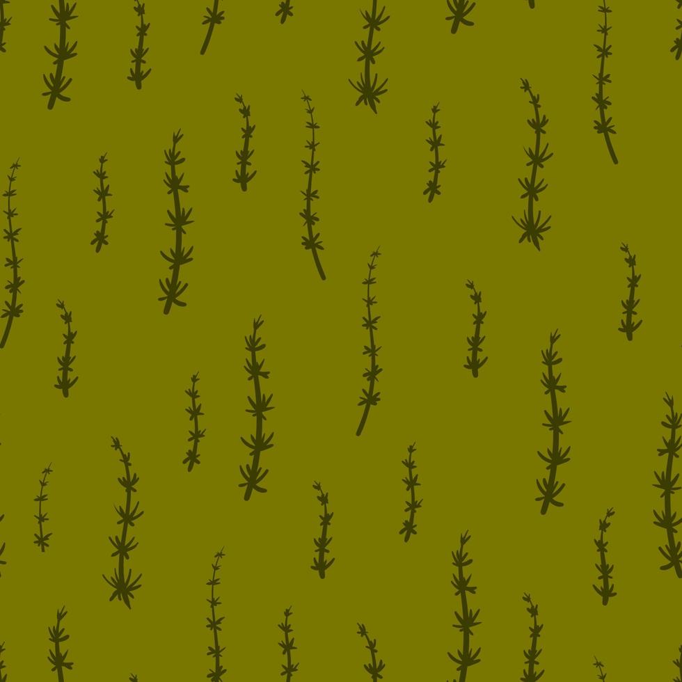 Schachtelhalm Heilpflanze nahtlose botanische Vektormuster. Equisetum-Pflanze und handgezeichnete Escape-Textur. Feld floraler Hintergrund. vektor