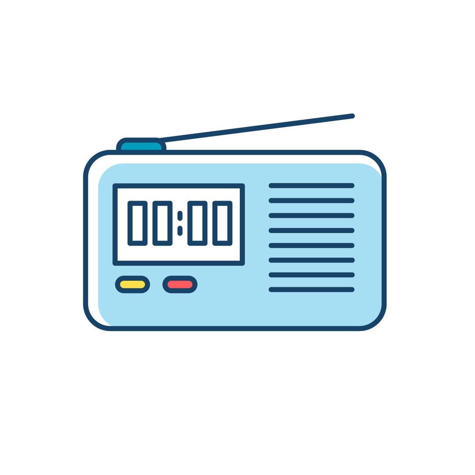 trådlös radiouppsättning rgb färgikon. bärbar elektronisk mottagare. signalsändande apparater. kompakt mottagningssystem. mobilenhet. teknologi. isolerade vektor illustration