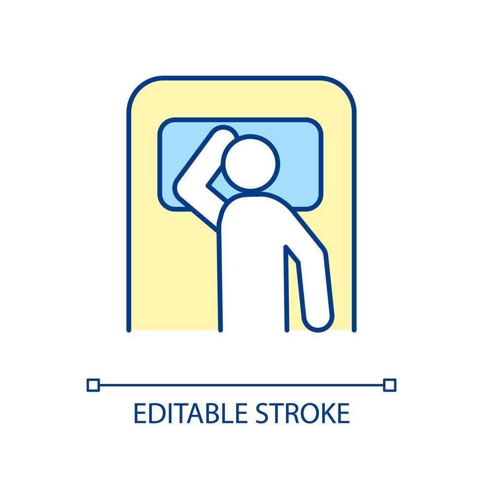 Persönliches Schlafpose-Präferenz-RGB-Farbsymbol. individuelle Haltung im Schlaf. Wirbelsäulengesundheit. gesunde Stellung. angenehme Ruhe. isolierte Vektor-Illustration. einfache gefüllte Strichzeichnung vektor
