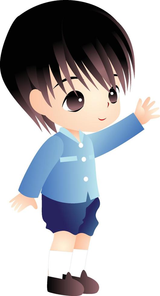 thailändischer junge vektor-cartoon-clipart kawaii vektor