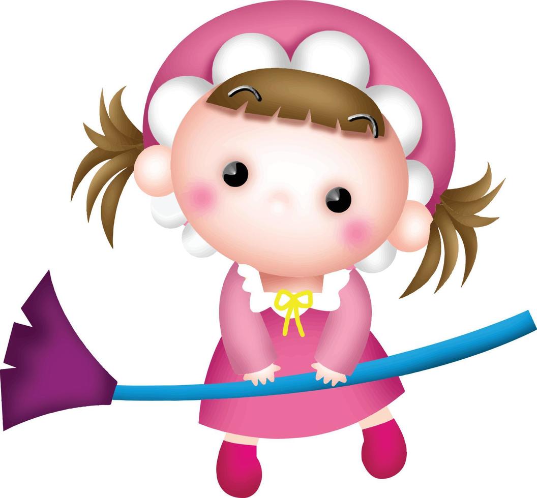 Mädchen Cartoon-Vektor-Clipart niedlich kawaii vektor