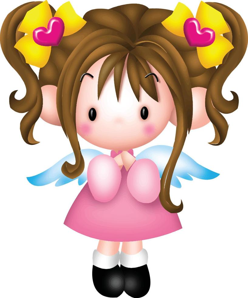 Mädchen Cartoon-Vektor-Clipart niedlich kawaii vektor