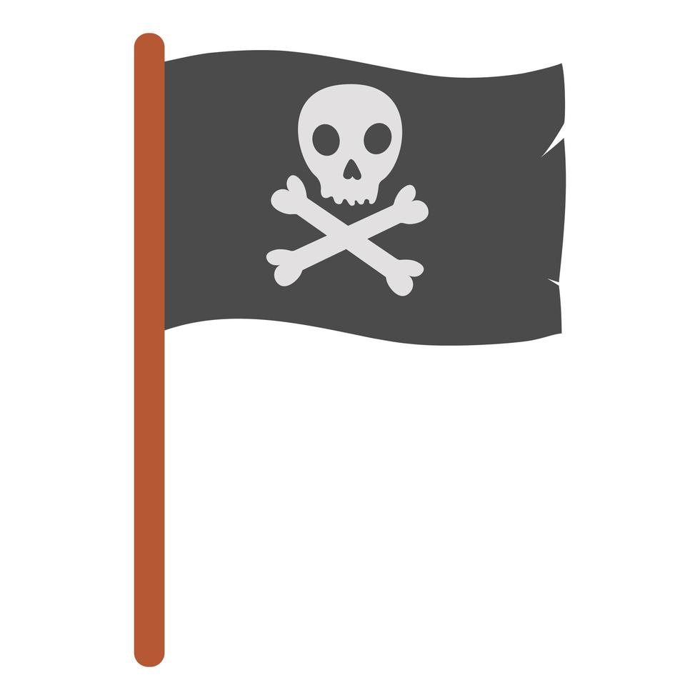 Piratenflagge isoliert auf weißem Hintergrund. Piratenflagge. flache Vektorillustration vektor