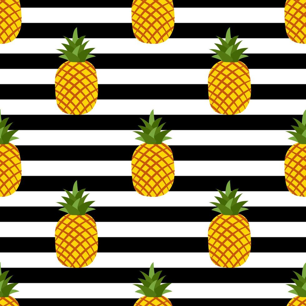 ananas frukt seamless mönster bakgrund, vektorillustration för textiltryck, tapeter, modedesign vektor