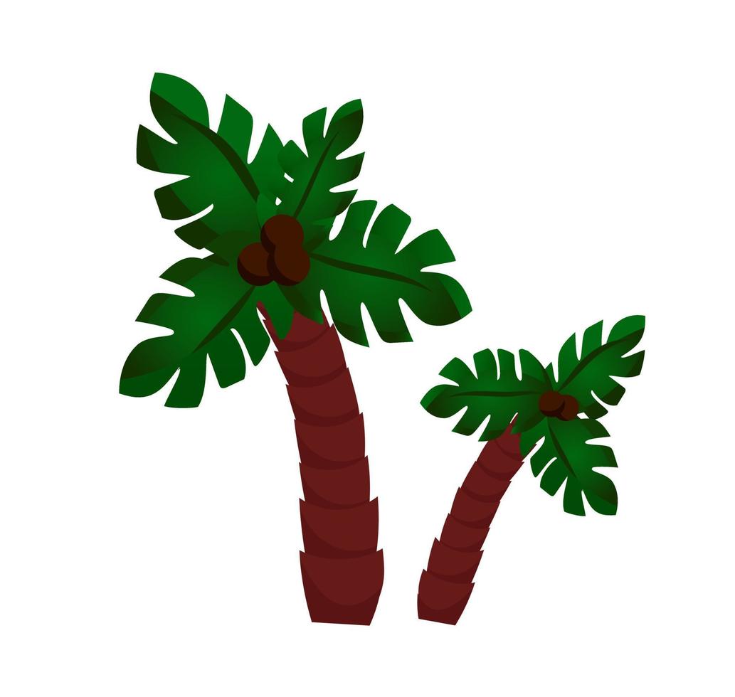 kokospalm isolerade ikon färgglada tecknade illustration vektor växt