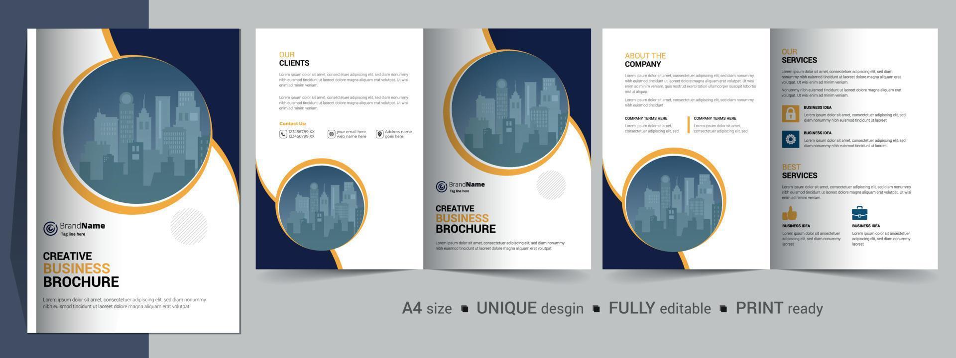 Corporate Bifold Broschürenvorlage, Katalog, Broschürenvorlagendesign. vollständig editierbar. vektor