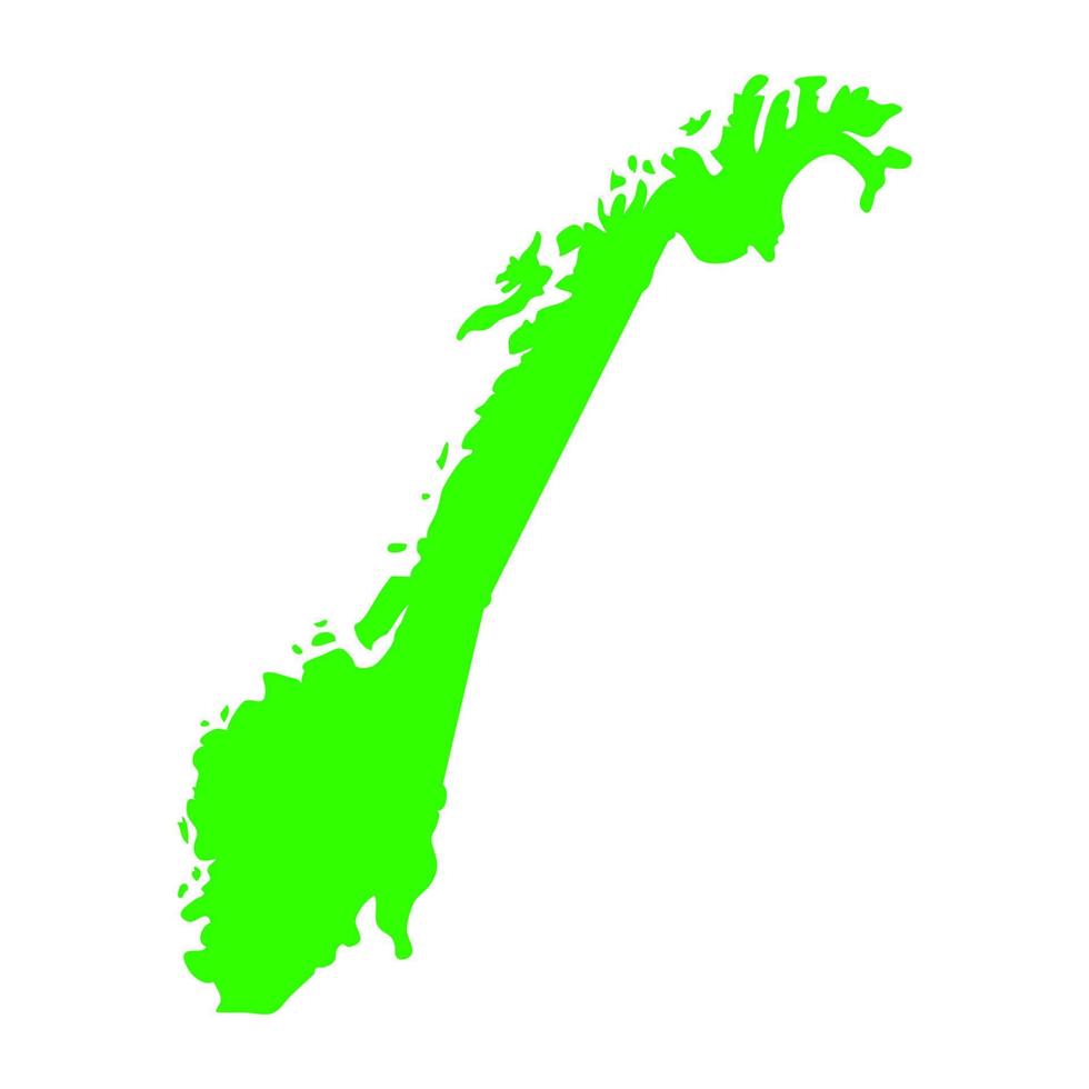 norge karta på vit bakgrund vektor