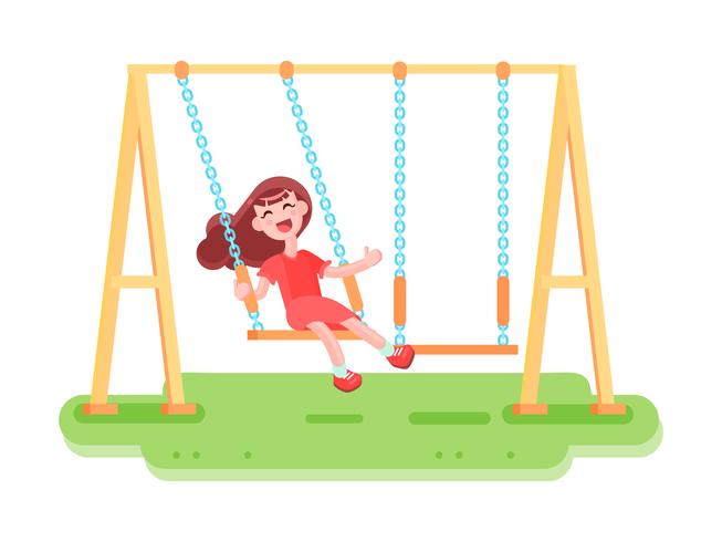 swinging kid seesaw komposition vektor