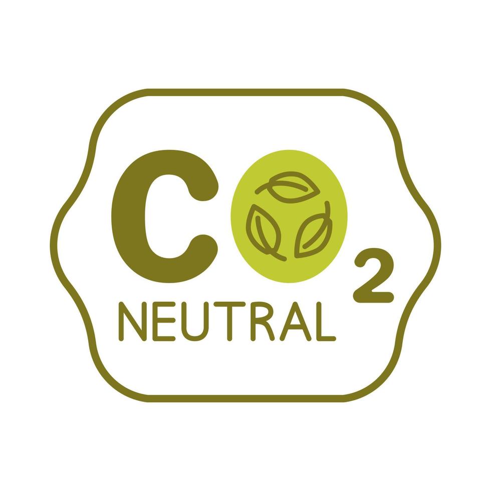 koldioxid neutral. co2 återvinning ikon. koldioxidneutralt fotavtryck vektor