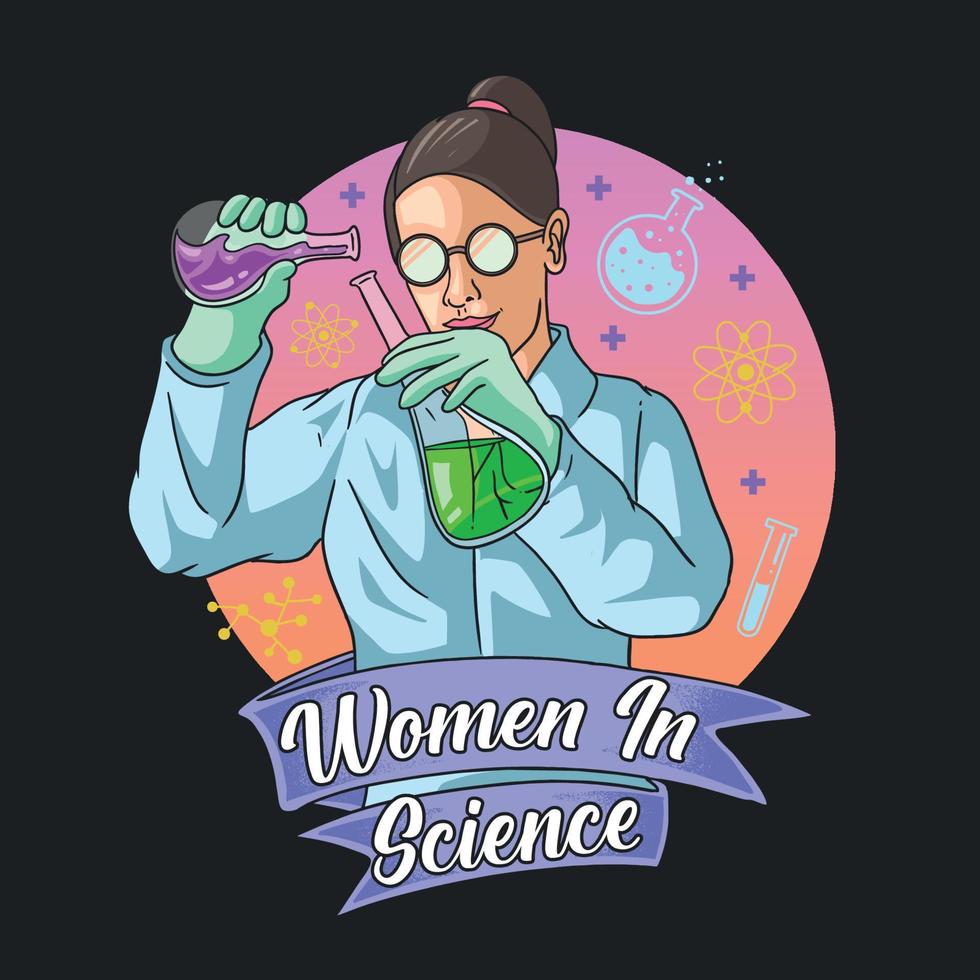 kvinnor i vetenskap koncept vektor