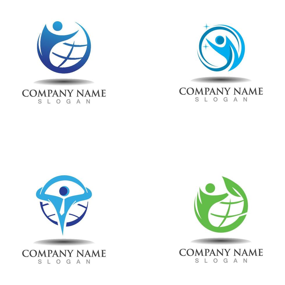 världen abstrakt person logotyp business grafisk design isolerad på vit vektor