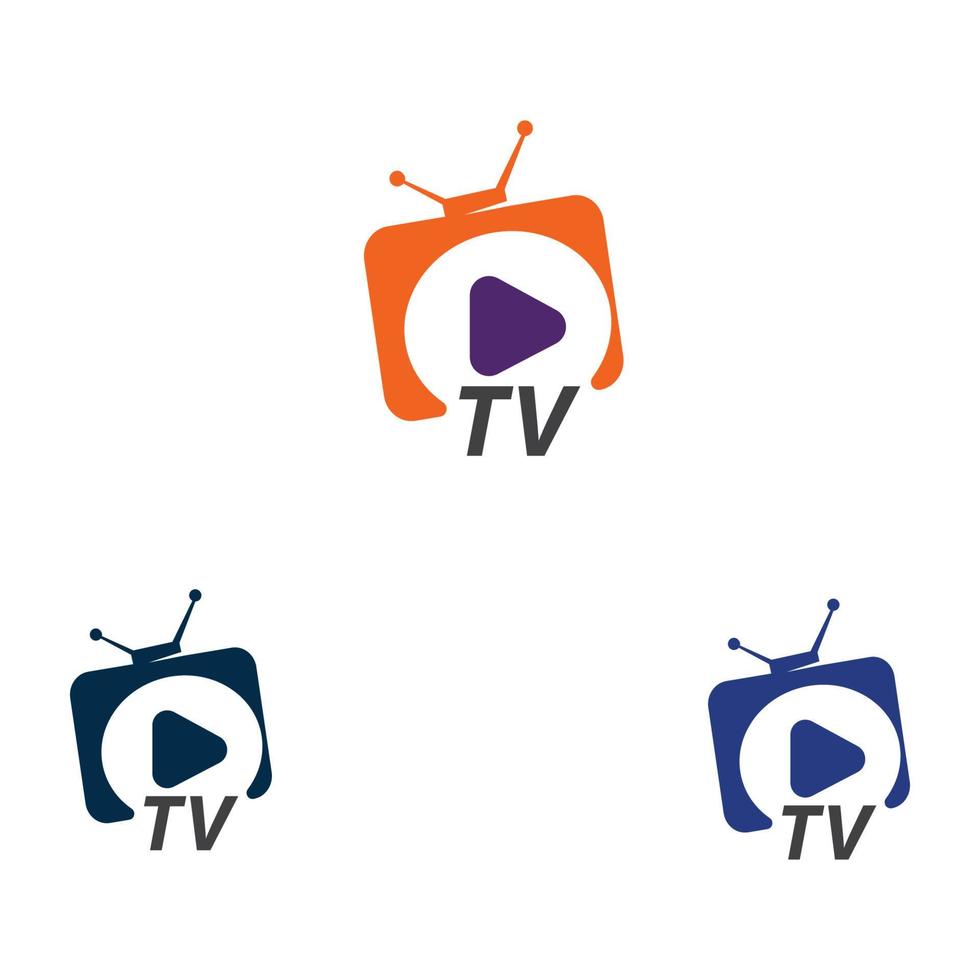 TV oder Fernseher Smart Icon Logo Design Vektor Vorlage