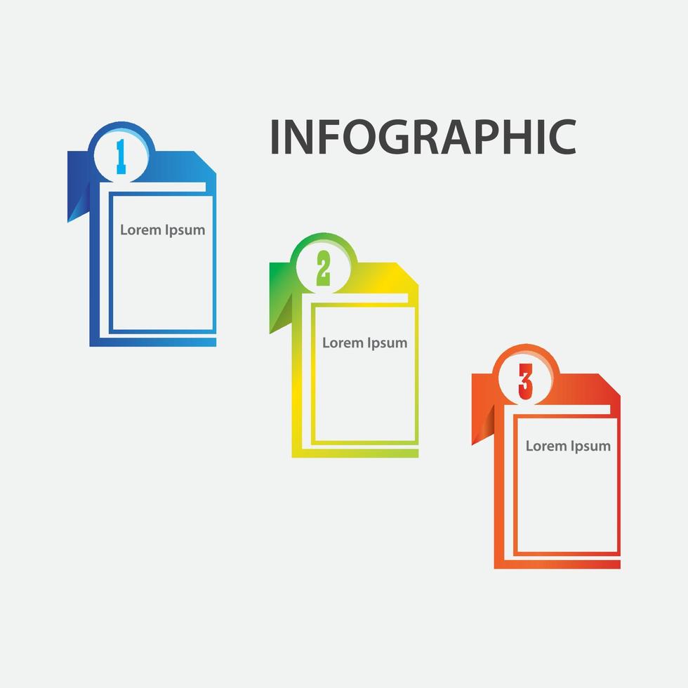 modernes Design von Infografikvorlagenelement nummerierten Bannersymbolen und 3 Schritten vektor