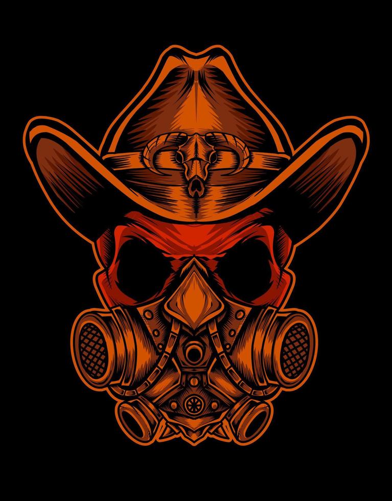 Illustrationsvektor Cowboyschädel mit Maske vektor