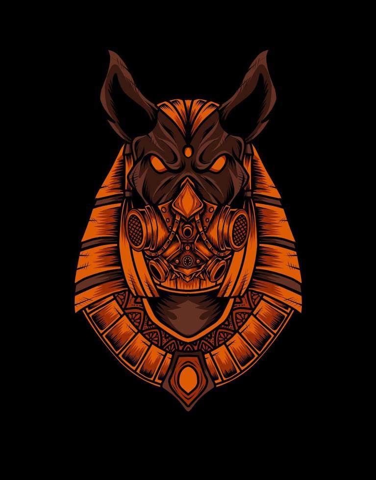 illustration vektor anubis huvud med mask