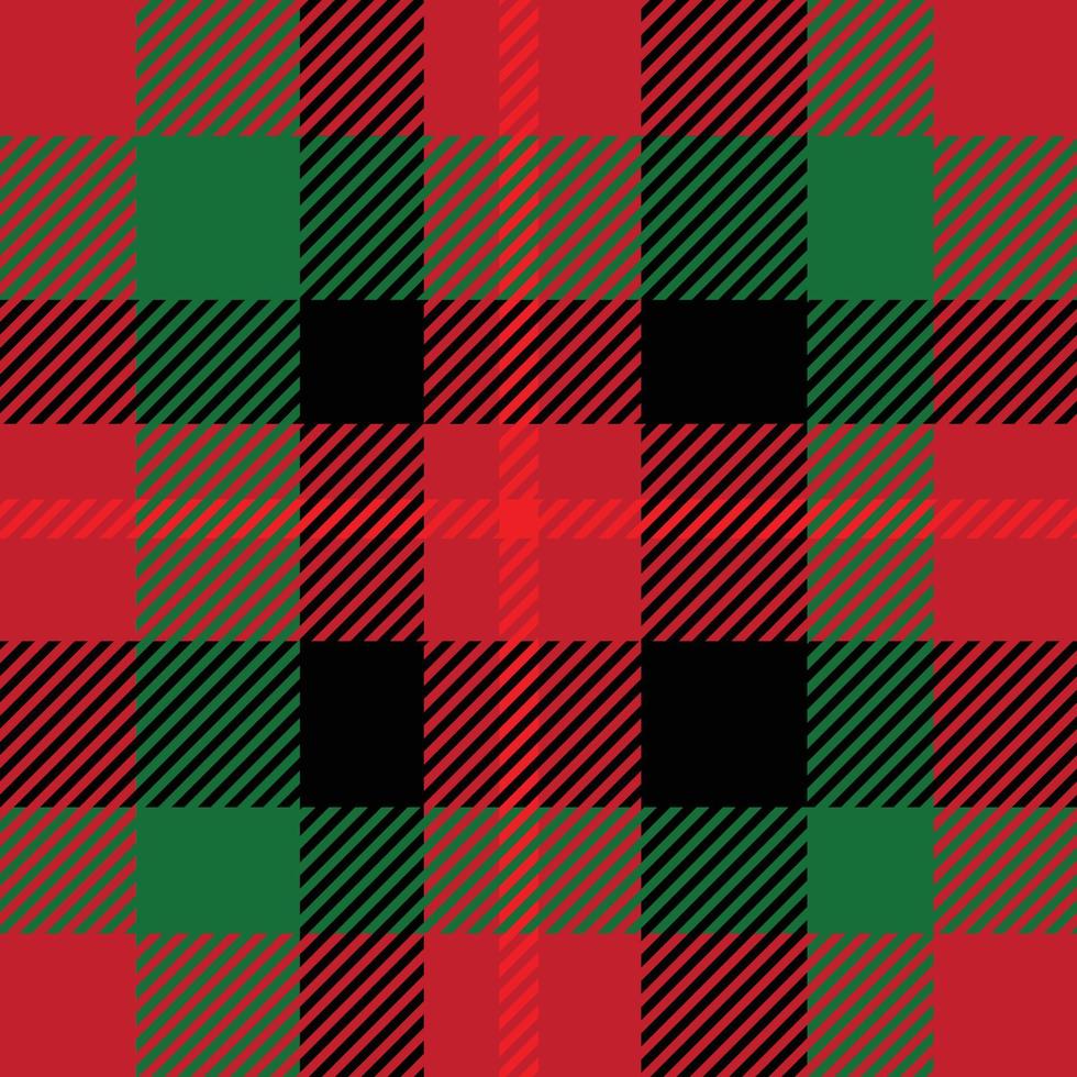 Weihnachtsmuster nahtloser karierter Wiederholungsvektor mit Rot, Grün und Weiß. Farbdesign für Druck, Geschenkpapier, Textilien, Weihnachts-Tartan-Hintergründe. vektor