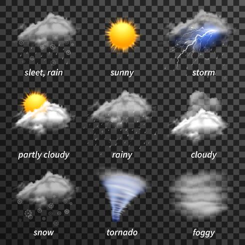 Realistisches Wetter transparent vektor