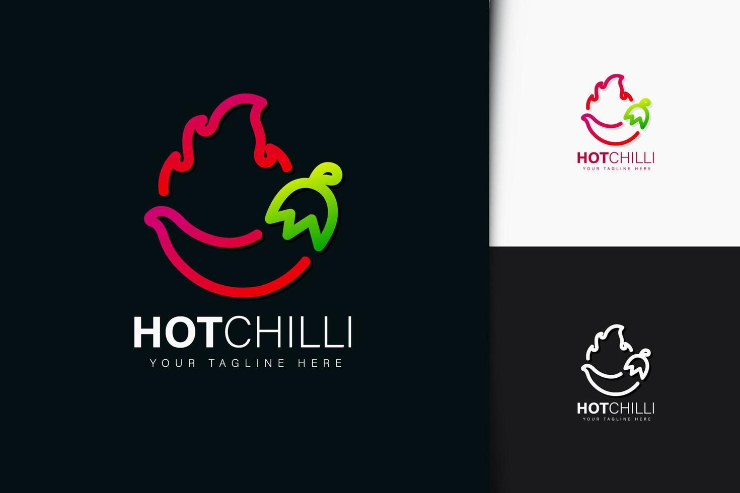 hot chili logotyp design med gradient vektor