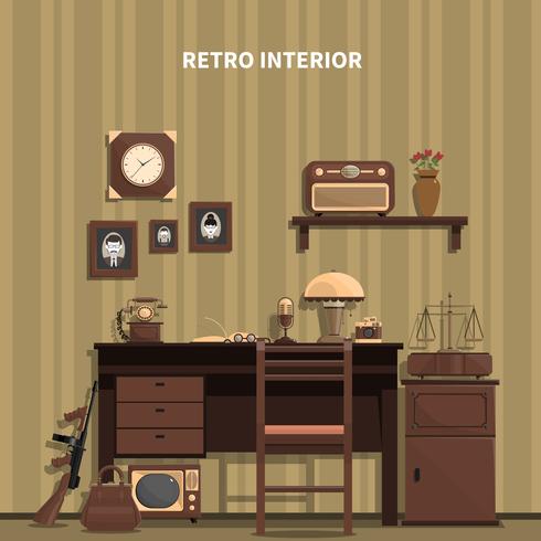 Retro Innenraumillustration vektor