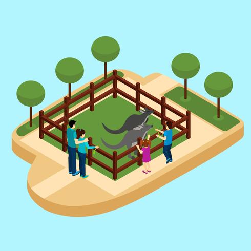 Zoo Isometric Illustration vektor