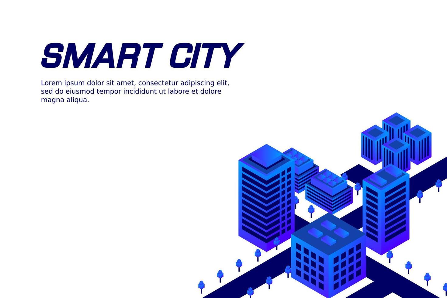 isometrisk framtida stad. fastighets- och byggbranschens koncept vektor