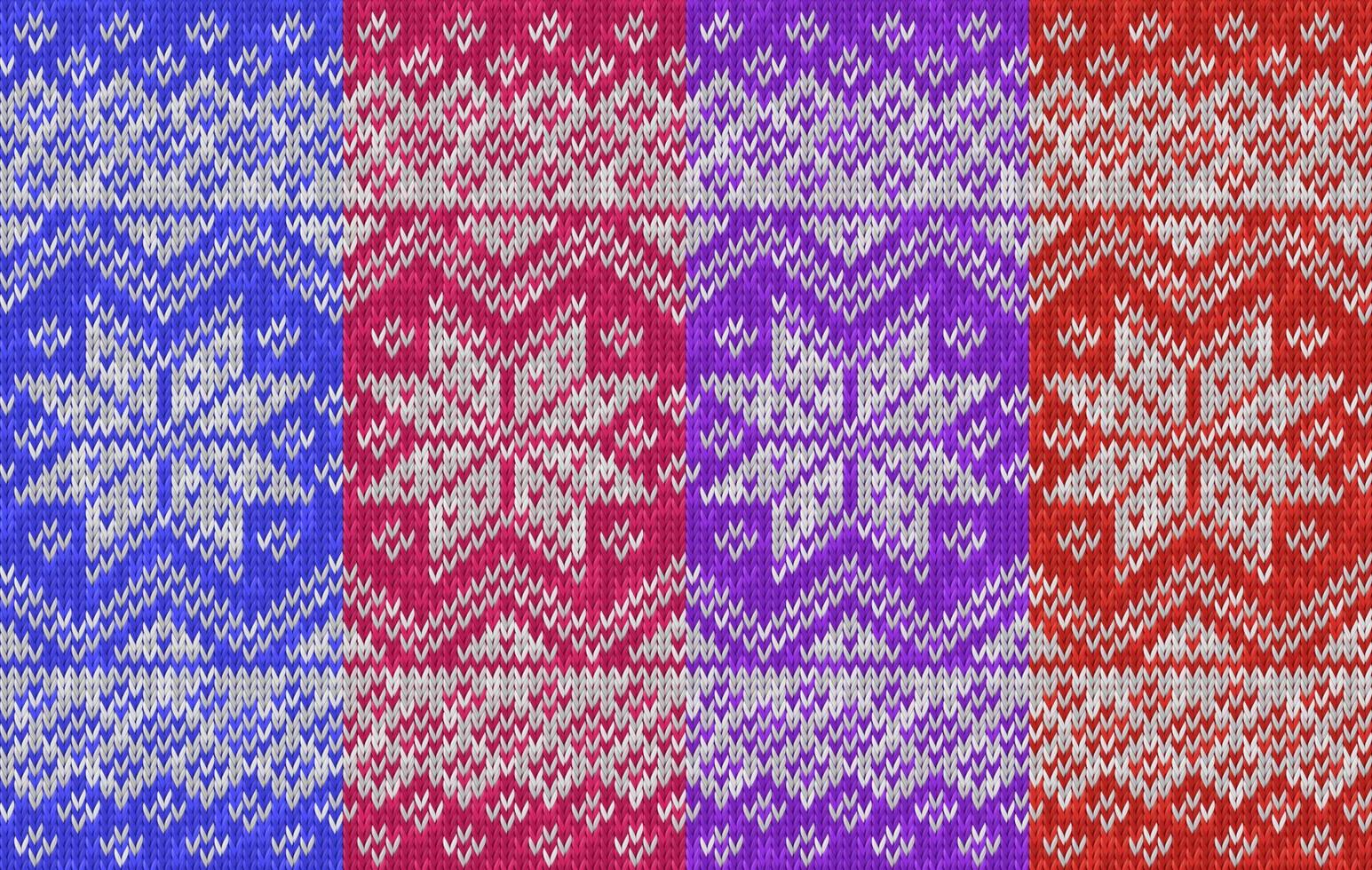 traditioneller Winterurlaub nahtlose Strickmuster. realistische Stricktextur mit Schneeflocken. Vektor-Illustration von Strickwaren für Hintergrund, Tapete, Hintergrund. skandinavischer, norwegischer Stil vektor