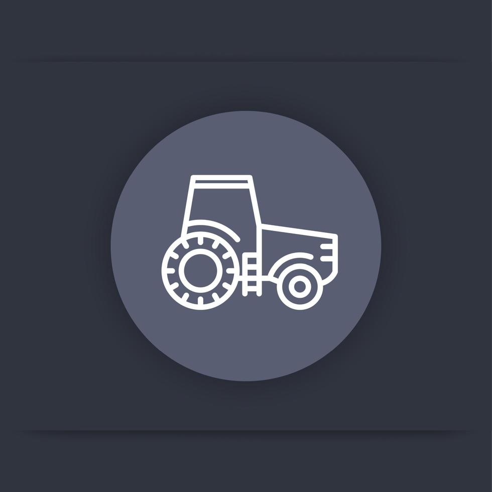 traktor linje ikon, agrimotor, jordbruksmaskiner platt ikon, vektor illustration