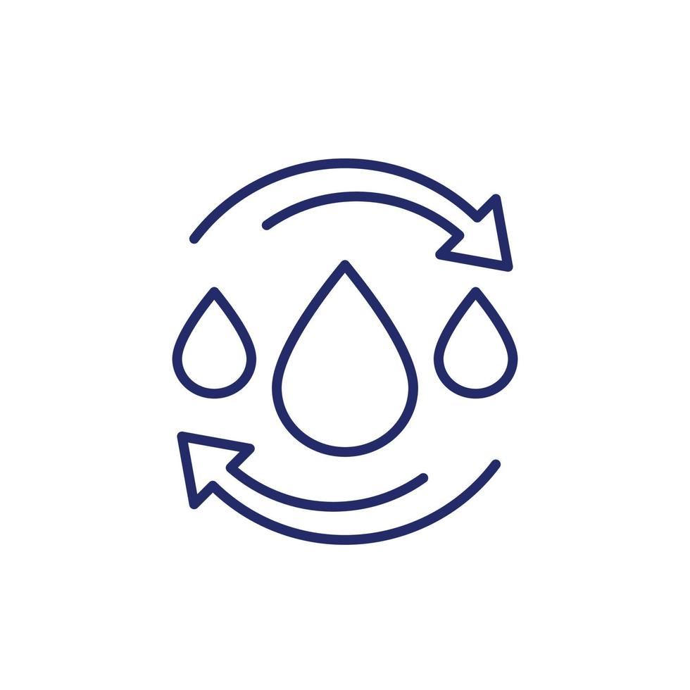Wasserrecycling-Symbol, Liniendesign vektor